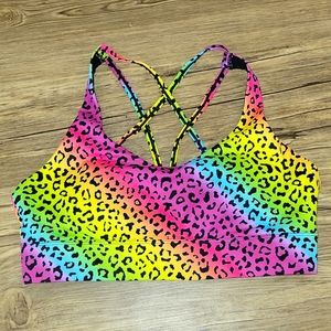Zyia Colorful Cheetah Sports Bra/ Size XL